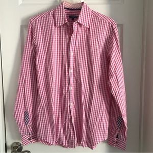 NWOT Jeremy Argyle NYC Men’s Pink and White Button-down Plaid Shirt